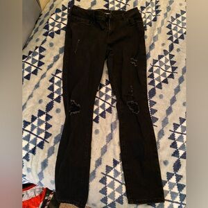 Black Distressed Women's Jeans